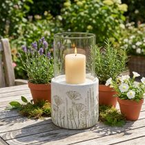 Article Bougeoir lanterne verre avec socle Ø17cm H32cm