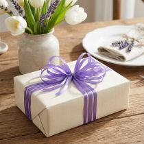 Article Ruban cadeau, ruban décoratif, ruban satiné violet, 3 mm × 50 m