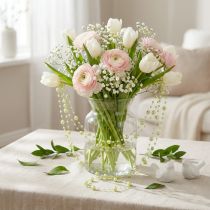 Article Ruban déco avec perles vert clair 6mm 15m