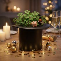 Article Cylindre noir, cache-pot, décoration du nouvel an, cache-pot, chapeau de sorcier H16cm