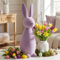 Article Lapin de Pâques décoratif, floqué lilas violet, H69cm