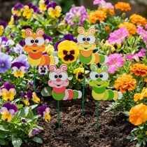 Article Piquet de jardin chenille fleur piquet décoration de printemps décoration d'été 16 pièces