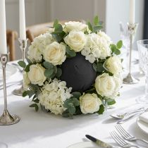 Article Boule en mousse florale plug-in masse noire Ø16cm 2 pièces