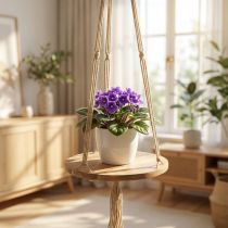 Article Balançoire pour plantes, bac à fleurs sur corde, panier suspendu avec macramé Ø34cm L84cm