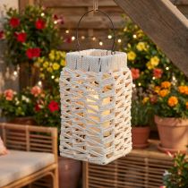 Article Lanterne suspendue, décoration estivale, macramé H35,5 cm L19 cm