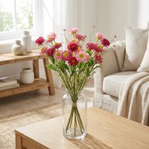 Article Rhodanthe Rosa - Fleurs artificielles en soie rose - Bouquet de fleurs décoratives de 46 cm
