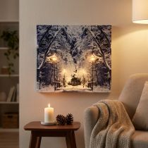 Article Image LED parc de paysage d'hiver avec des lanternes murale LED 58x38cm