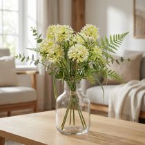 Article Fleurs artificielles allium blanc décoration oignons ornementaux 34cm 3pcs en bouquet