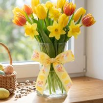 Article Ruban cadeau Ruban décoratif de Pâques Oeufs de Pâques jaune 40mm 20m