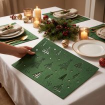 Article Set de table décoration de table de Noël feutre vert 45×35cm 4pcs