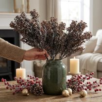 Article Plantes artificielles marron décoration d'automne décoration d'hiver Drylook 38cm 3 pcs