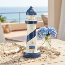 Article Décoration de table maritime Phare Bleu Blanc Ø10,5 cm H28,5 cm