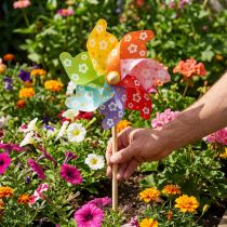 Article Piquet de jardin moulin à vent décoration de jardin coloré Ø31cm H75cm