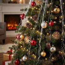 Article Lametta argenté 50 cm en fil synthétique pour décoration de Noël