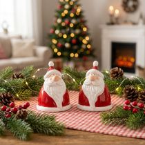 Article Figurine de Père Noël rouge, 13 cm – Décoration de Noël idéale pour une ambiance festive – Lot de 2
