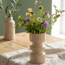 Article Vase à fleurs en métal émaillé marron cappuccino Ø9cm H17,5cm