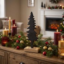 Article Décoration de Noël Sapin de Noël bois métal décoration de table H27cm