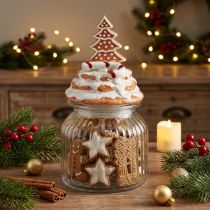 Article Verre bonbonnière de Noël, pot à biscuits sapin Ø11cm H21cm
