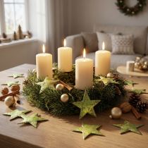 Article Décoration à disperser étoiles de Noël vert coco Ø5cm 50pcs