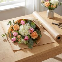 Article Manchette papier de soie fleurs naturelles 25cm 100m