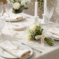 Article Ruban décoratif ruban cadeau crème organza lisière 6mm 50m