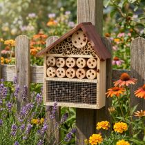 Article Insect Hotel Maison à insectes marron en bois 25 cm x 8,5 cm x 32 cm