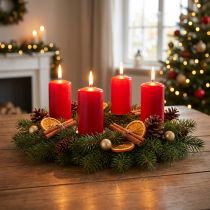 Article Bougie pilier 80/40 rouge 24 pcs