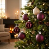 Article Boules de sapin de Noël en verre Berry Mix Ø7,5cm 12 pcs