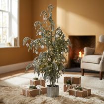 Article Mini sapin de Noël en pot avec neige en hiver 45x110cm