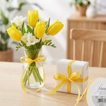 Article Ruban cadeau de haute qualité, ruban de satin jaune, 3 mm × 50 m
