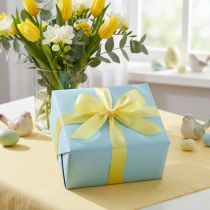 Article Ruban cadeau, jaune pailleté, ruban décoratif, pailleté, 25 mm x 20 m