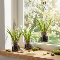 Article Muguet artificiel en pot en forme de fleur précoce H22cm 3pcs