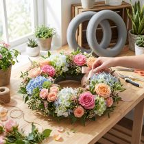 Article Couronne en mousse florale, anneau H3,5 cm Ø25 cm, 6 pièces