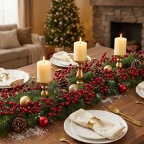 Article Guirlande de Noël guirlande de baies artificielles rouge 180cm
