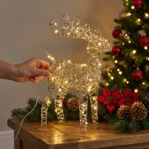 Article Décoration de Noël LED Renne Métal Intérieur Doré H40cm