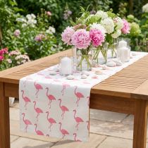 Article Tissu décoratif Flamant rose blanc et blanc 30 cm x 3 m