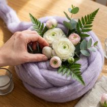 Article Cordon de laine, ruban de laine violet clair, 10 m de laine décorative pour l'art floral et les loisirs créatifs