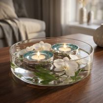 Article Porte-bougie flottant en verre pour une touche d'élégance dans n'importe quelle pièce, 10 cm, lot de 2