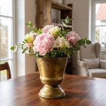 Article Jardinière vintage coupe vase métal laiton Ø11,5cm H13,5cm