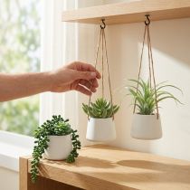 Article Paniers suspendus plantes succulentes artificielles vertes assorties 18cm 3pcs