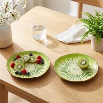 Article Assiettes rondes en céramique à motif kiwi, idéales pour la table à manger ou la cuisine, 16 cm, lot de 2