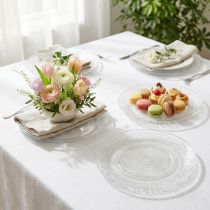 Article Assiette en verre antique Ø25,5cm H2cm 6pcs