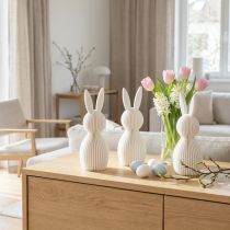 Article Figurine décorative de lapin à l'aspect plié, idéale pour un intérieur moderne, salon ou bureau, 13 cm, lot de 3.