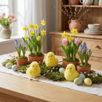 Article Poussins décoratifs, parfaits pour les fêtes de Pâques au salon ou au jardin, 7 cm, lot de 6