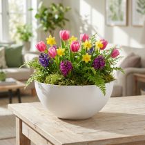 Article Pot de fleurs rond en plastique blanc Ø25cm H12cm