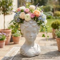 Article Pot de fleurs femme Pierre moulée Style antique H33,5cm