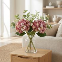 Article Hortensia Artificiel Grand Rose Mauve Ø15cm L58cm 2pcs