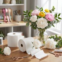 Article Crêpe Fleur blanc L10cm grammage 128g/m² L250cm 2 pièces