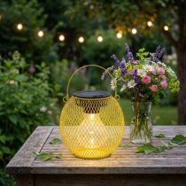 Article Lanterne solaire pour jardin et terrasse au design moderne en métal, 12 cm