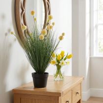 Article Herbe à fleurs en pot artificiel jaune 70cm